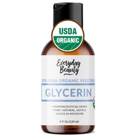 Everyday Beauty Helping You Feel Beautiful Inside And Out 100% Organic Glycerin - For Skin & Hair - Food Grade - USDA Certified - Not From Palm Oil - Perfect Skin and Hair Moisturizer - 4 Fl Oz