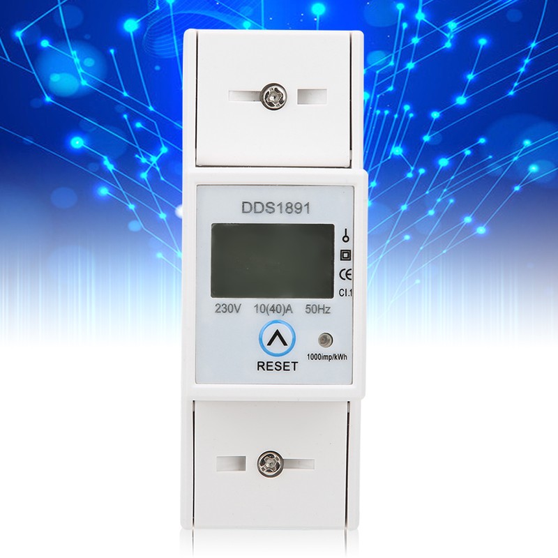 Single Phase Din Rail Energy Meter Electricity Power 50Hz LCD