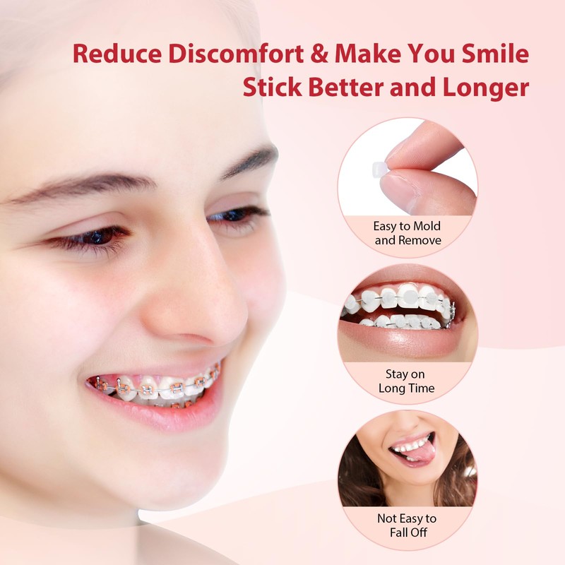 JMU 1 Pack Orthodontic Wax, Dental Wax Braces Strawberry Flavored