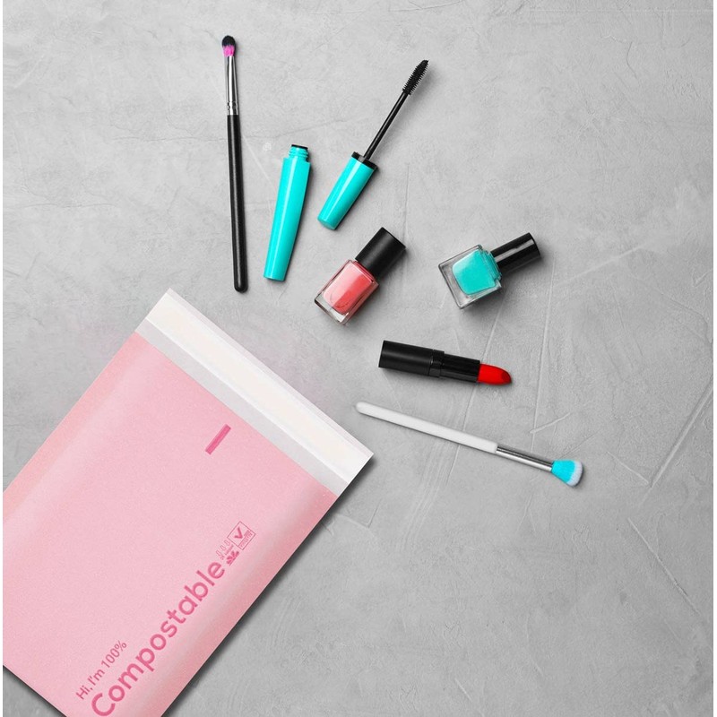 6x10 100% Biodegradable Bubble Mailers,25 Count Pink #0 Compostable Padded