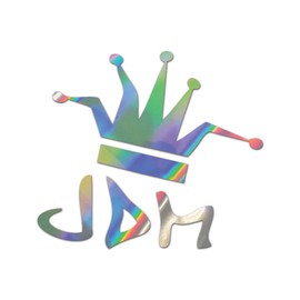 JDM King Premium Sticker Decal Oil Slick Rainbow Holographic Metallic Crown Type c - Oil Slick - 2" W x 1.76" H