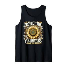 Protect Pollinators Sunflower Bee Butterfly Insect Lover Tank Top