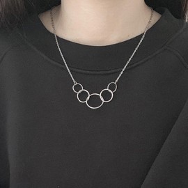 50th Birthday Gifts for Her Silver Circle Necklace for Women Birthday Gifts for Mom Grandma Jewelry Gift for Women from Daughter Granddaughter