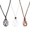 3Pcs Crystal Stone Necklace Cord Empty Stone Pendant Necklace Holders