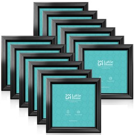 LaVie Home 4x4 Picture Frames (12 Pack, Black) Simple Designed Photo Frame with High Definition Glass for Wall Mount & Table Top Display, Set of 12 Classic Collection