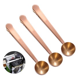 Coffee Scoop Clip Stainless Steel Tablespoon Coffee Spoon With long handle Multifunction Sealing Bag Clip For Tea, Coffee, Protein Powder, Instant Drinks, Kitchen Tools