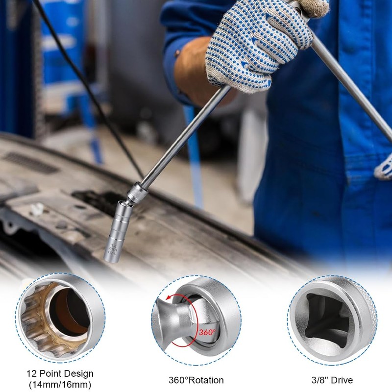 Thin Wall Spark Plug Socket, 2Pcs Magnetic Spark Plug Socket