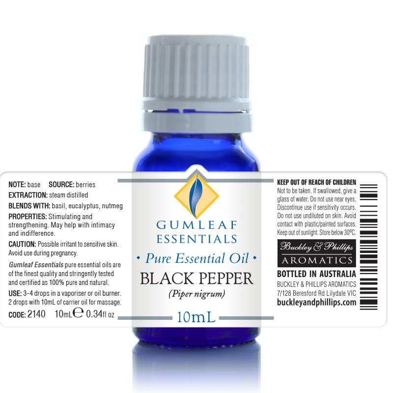 Gumleaf Essentials Black Pepper Essential Oil - 10ml, Cruelty Free