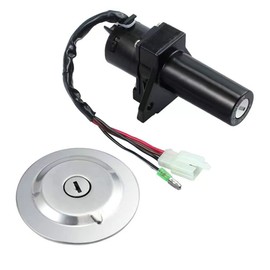 Frianchly Motorcycle Ignition Switch Lock Kit for Yamaha YBR 125 2002-2013 Ignition Switch Gas Cap Tank ver with 2 Seat Lock Keys
