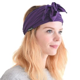 CHARM Japanese Headband Pirate Bandana - Men Ninja Head Wrap Women Hair Band Purple