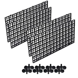 alfyng 4pcs Aquarium Grid Divider, Fish Tank Divider Tray, Aquarium Filter Isolation Board for Mixed Breeding Light Diffuser and 8pcs Sucker Clips Suction Cups, 11.81" x 5.9"
