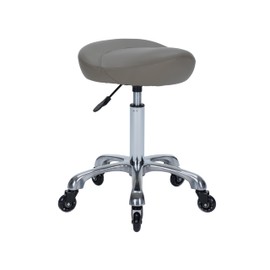 Sidanli Grey Rolling Stool for Medical Massage Salon Kitchen Spa Drafting, Adjustable Stool Chair in Faux Leather.
