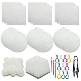 Seasonsky 52 PCS Mesh Plastic Canvas Sheets 4 Shapes Plastic Canvas for DIY Crafts Embroidery Cross Stitch, Acrylic Yarn Crafting, Knit and Crochet Projects
