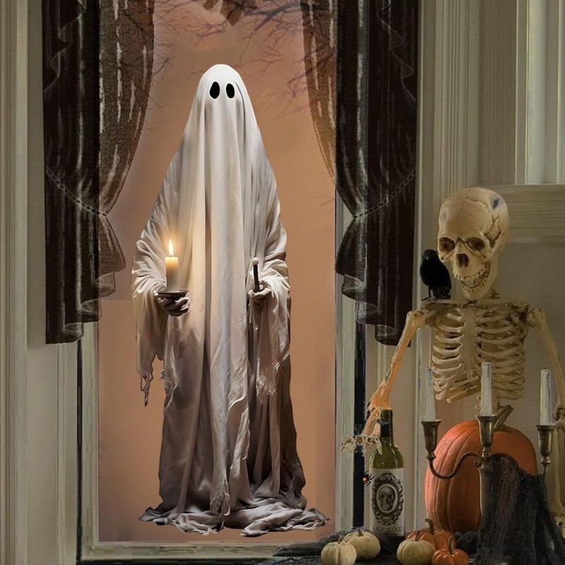 2 Sheets Halloween Decorations Window Clings Decor Double-Side Extra Large