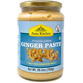 Asian Kitchen Ginger Cooking Paste 26.5oz (750g) ~ Vegan | Glass Jar | Gluten Free | NON-GMO | No Colors | Indian Origin