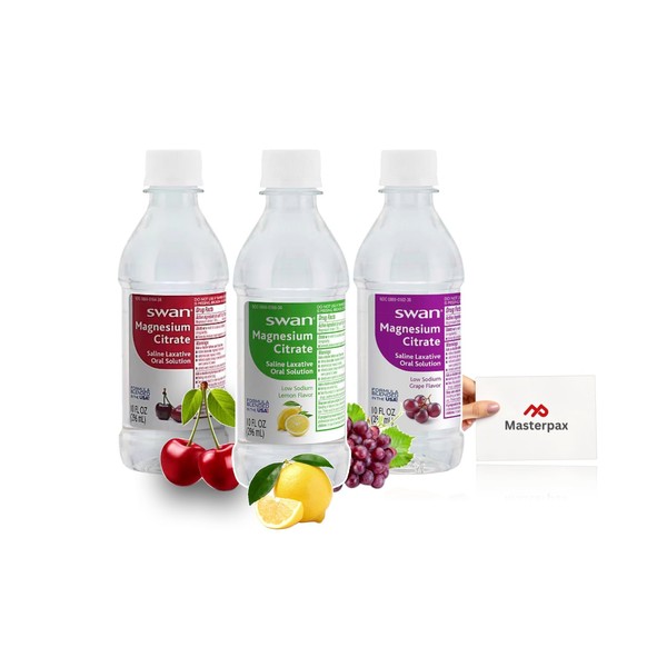 Masterpax Swan Magnesium Citrate Oral Solution 10 oz, Natural Grape,