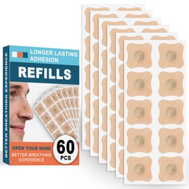 Magnetic Nose Plasters Refill Pack, Pack of 60 Anti-Snoring Nose Plasters, Magnetic Nose Plasters, Nose Plasters Against Snoring, Nose Magnetic Breathing, Breathing Better Breathing Through Nose