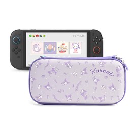 Kuitmor Switchケース Switch2 専用ケース スイッチ収納 ニンテンドースイッチケースJoystick HDMIケーブル イヤホン収納でき 小物入れ 耐衝撃 全面保護防水防汚 (パープル)