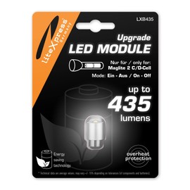 LiteXpress LED upgrade Module LXB435 with 435 Lumens for Maglite Krypton/Xenon flashlights with 2 batteries of The series S2D015/016, S2C015/016 DON'T use for Maglite with 3 or more batteries!