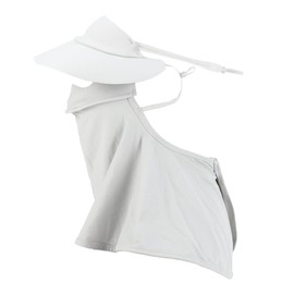 [A ABSOPRO] Face Mask, Neck Cover, For Summer, Cooling Feel, Neck Guard, Ear-Over Type, With Brim, UV Protection, Sunscreen, No Stiffling, Breathable, Sweat Absorbent, Quick Drying, For Bicycles &