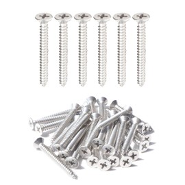 IMScrews 25pcs #8 x 1-1/2" (38mm) Stainless Flat Head Phillips Wood Screws 18-8 (304) Stainless Steel Countersunk Self Tapping Screws
