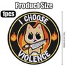 3in I Choose Violence Funny Cat Hook and Loop Patches,