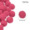 MECCANIXITY Pom Felt Balls Felting Fabric 2.5cm 25mm Light Red