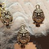 ZHIZHUO Owl Keychain, Copper Owl Figurine, Owl Key Chain, Key