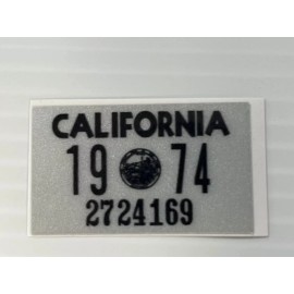1974 California License Plate Registration Sticker, YOM, CA DMV show car