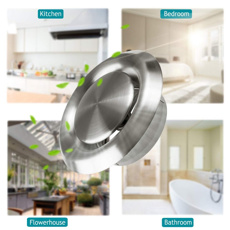 HG Power Adjustable Air Vent 100mm Ventilation Grille Cover Stainless