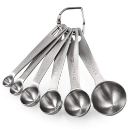 U-Taste 18/8 Stainless Steel Measuring Spoon, Metal Measuring Spoon for Baking Measuring Dry Rations and Liquid, Dishwasher Safe, Good Kitchen Tool