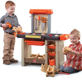 Step2 Handyman Kids Workbench, Indoor/Outdoor Tool Bench for Children, Interactive Play with Sounds, Made of Durable Plastic, Includes 35 Piece Toy Accessories, For Toddlers 3+ Years Old