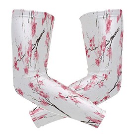 ZZKKO Cherry Blossom Cooling Arm Sleeves Cover Uv Sun Protection for Men Women Running Golf Cycling Arm Warmer Sleeves 1 Pair