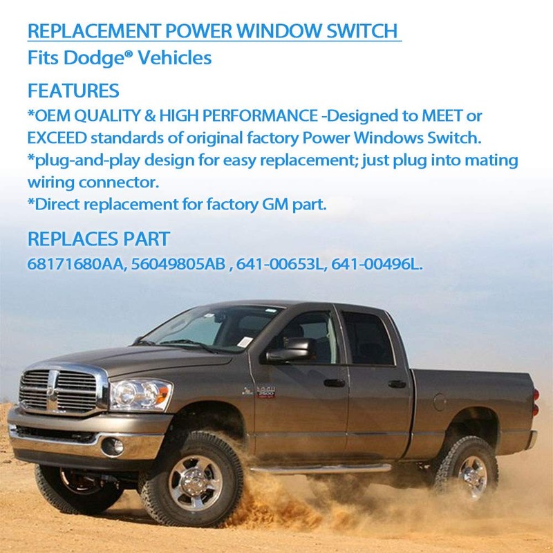 Master Power Window Switch y bisel 56049805AB-214 (gris)