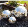 garten-wohnambiente Set of 3 Decorative Polished Stainless Steel Spheres, 15/10/5