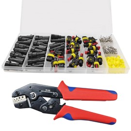 Tuxihapp 20 Kits 2 Pin Waterproof Automotive Wire Connectors Terminal Plug Kit, 2 Way Male Female Terminal Automotive Electrical Connectors with Ratchet Crimping Tool for Car Motorcycle Boat (20Kit)