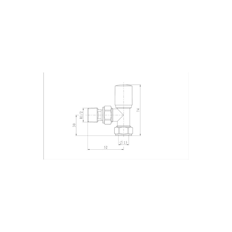 UK Radiators Thermostatic Radiator Valve (TRV) - 15mm Angled Lockshield