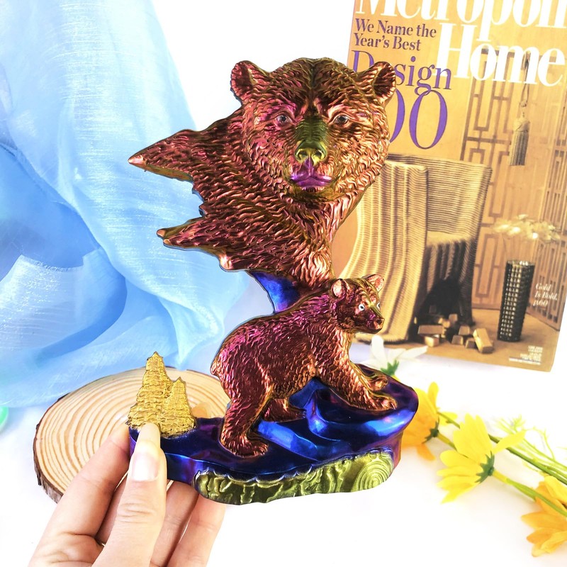 XYQHOAC Large Bear Silicone Mold Wall Hanging Resin Mold 3D