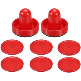 A Set Air Hockey Pushers and Air Hockey Pucks,Paddles,Goal Handles Paddles Replacement for Game Tables Air Hockeys (2-Pack Pushers, 2-Pack 3.25-Inch Pucks, 4-Pack 2.5-Inch Pucks)