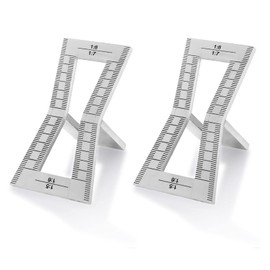 AHUNTTER 2PCS Dovetail Marker, Dovetail Guide Tool with Scale, Hand Cut Wood Joints Gauge, Dovetail Template Jigs Size 1:5-1:6 & 1:7-1:8 for Woodworking, Silver