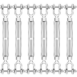 M12 Hot Dipped Galvanized Steel Turnbuckle, 1/2 Inch Heavy Duty Jaw and Jaw Turnbuckle, 2200 Lbs Working Load Limit Turnbuckles for Sun Shades Cables Tent Installation Outdoor String Lights