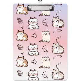 CRASPIRE Acrylic Clipboard A4 Cat Writing Board with Stainless Steel Clip Rectangle Animal Writing Instrument Decorative Clipboards Forms Holders for Office Supplies School Students Clipboard Folder