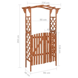 Gecheer Garden Arch Arbor Trellis with Gate, Pergola Planter Plant Support Archway for Climbing Raised Bed, Garden Arch Wedding Party Decoration Outdoor Garden Lawn Backyard 45.7"x15.7"x80.3" - Brown