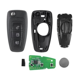 433 MHz 3 Button Car Remote Control Key with ID83 Chip for Ford C-Max Focus Galaxy Mondeo S-Max Transit Connect Transit Custom FSK 5WK49986+ Key Ring