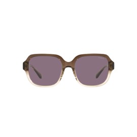 Coach HC8335U Universal Fit Sunglasses, Transparent Brown Gradient/Violet Solid, 53 mm