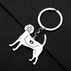 RAIDIN Stainless Steel Gold Silver Plated Cute Dog Keychains Keyring