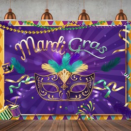 7x5ft Venetian Mardi Gras Decoration Backdrop Carnival Masquerade Photography Backgrounds Mask Colorful Backdrop Party Decoration Banner Studio Props 061