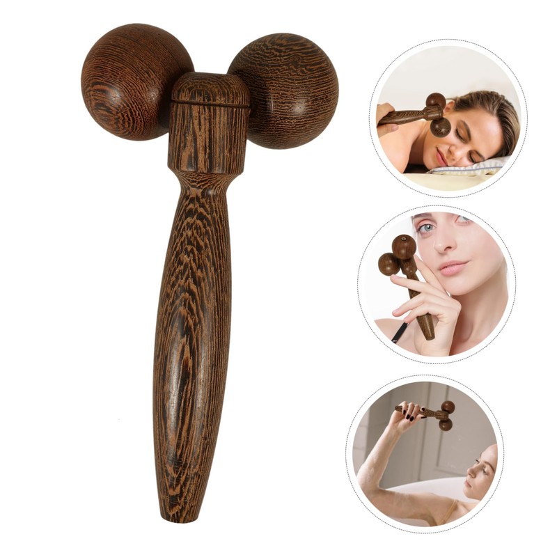 Outanaya 1pcs Face Massage Roller Wooden Face Massager for Lifting