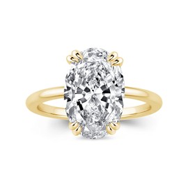 PAFIDDY 5CT Stunning Oval Cut Engagement Ring for Women,Simulated Diamond Ring,18K Yellow/White Gold Plated 925 Sterling Silver Promise Ring, 5, Sterling Silver, 18K Yellow Gold Plated, Cubic Zirconia