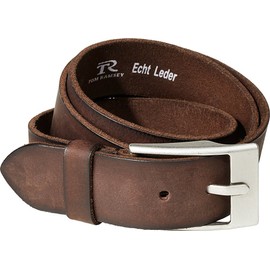 Tom Ramsey Men's Black or Brown Leather Belt for jeans with Silver Buckle Wide Men's Denim Belt in Buffalo Leather Size 90-135 - 130